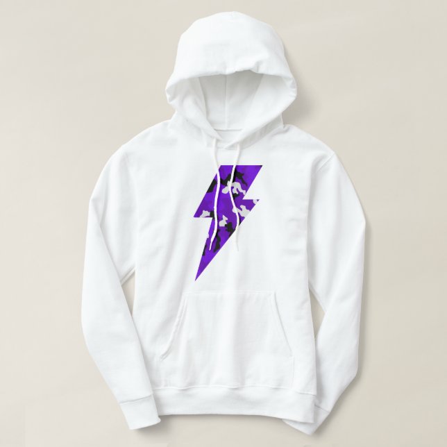Sudadera cool rayo camuflaje Violeta Hoodie (Design framsida)