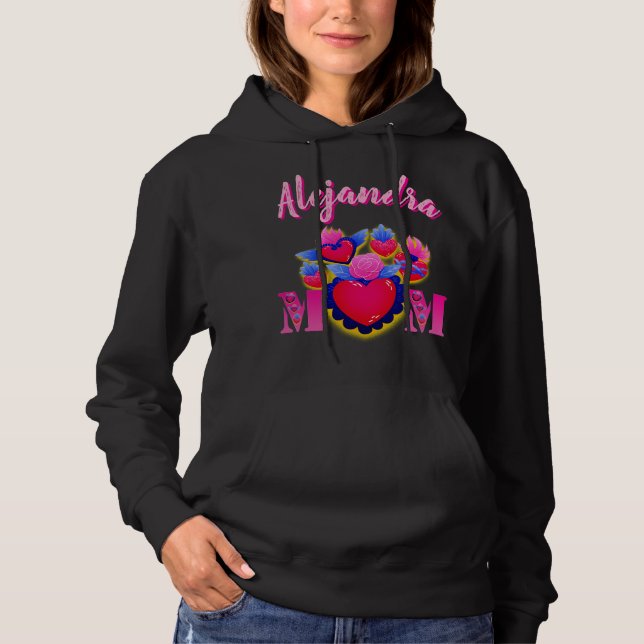 Sudadera Corazones de MOM editable nombre T Shirt (Framsida)