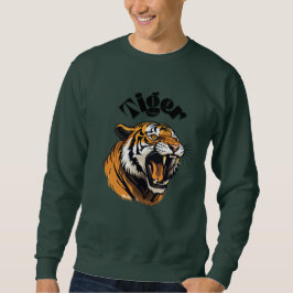 Sudadera cuello redondo Tiger unisex Lång Ärmad Tröja