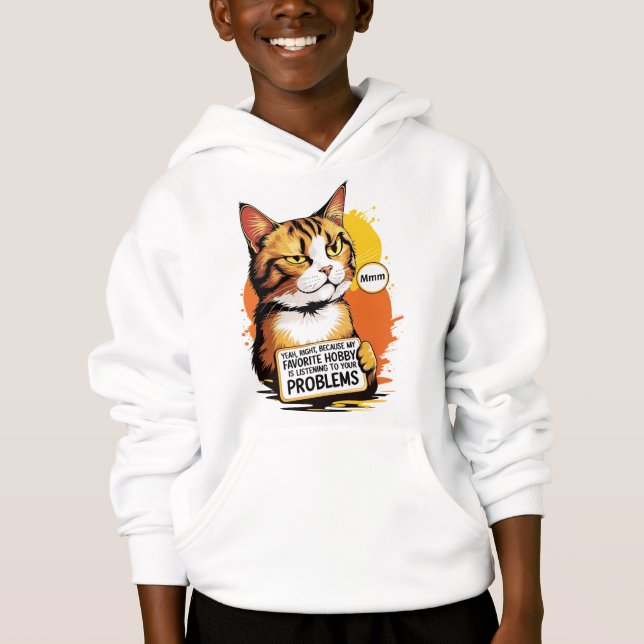 Sudadera Gato con Actitud Sarcástica T Shirt (Framsida)
