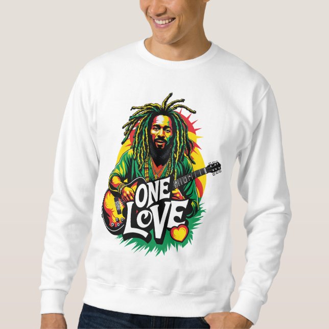 Sudadera  One Love el Rey del Reggae Lång Ärmad Tröja (Framsida)