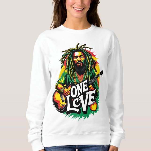 Sudadera One Love el Rey del Reggae T Shirt (Framsida)