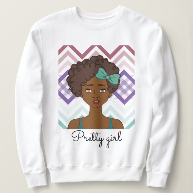 Sudadera Pretty Girl, con dibujo de chica afro T Shirt (Design framsida)