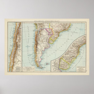 Sudamerika sudliches Blatt - South America karta Poster