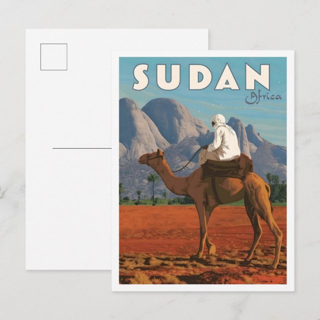 Sudan Afrika Vintage Resa  Vykort (Fram/baksida)