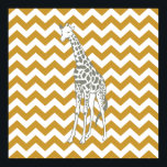 Sudan Brown Safari Chevron med pop Art Giraffe Poster<br><div class="desc">Modet Chevron mönster i Emporio Moffas safari Moods färg palett,  med popkonsgiraffe på ena sidan.</div>