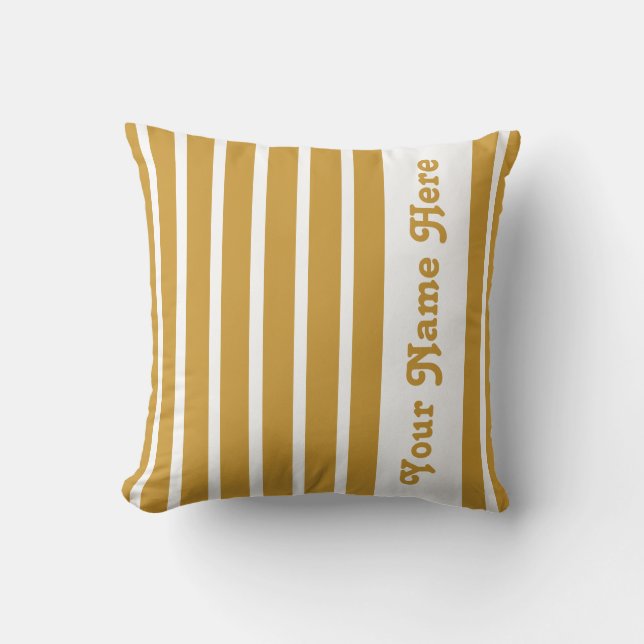 Sudan Brown Safari Rand Pillow med namn Kudde (Framsida)