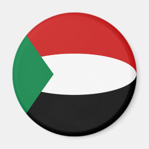 Sudan Fisheye Flagga Magnet