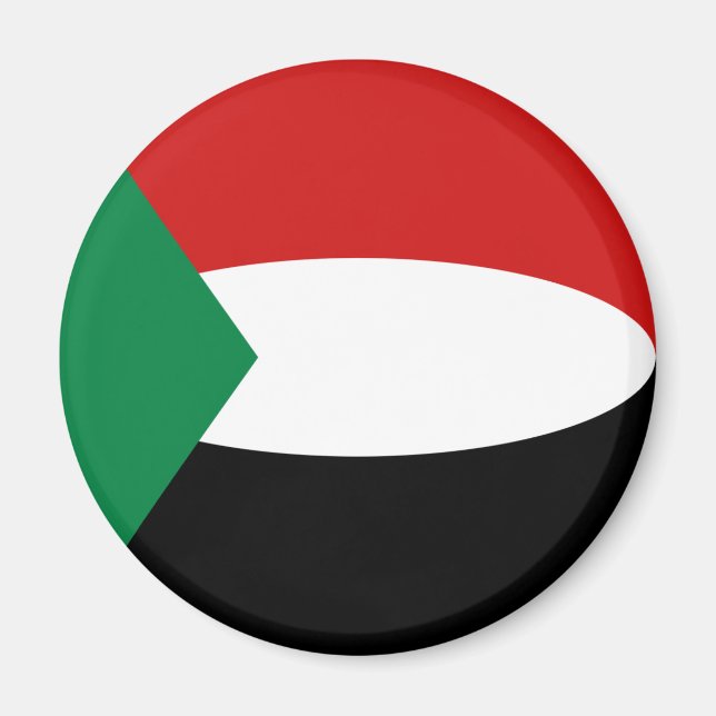 Sudan Fisheye Flagga Magnet (Framsidan)