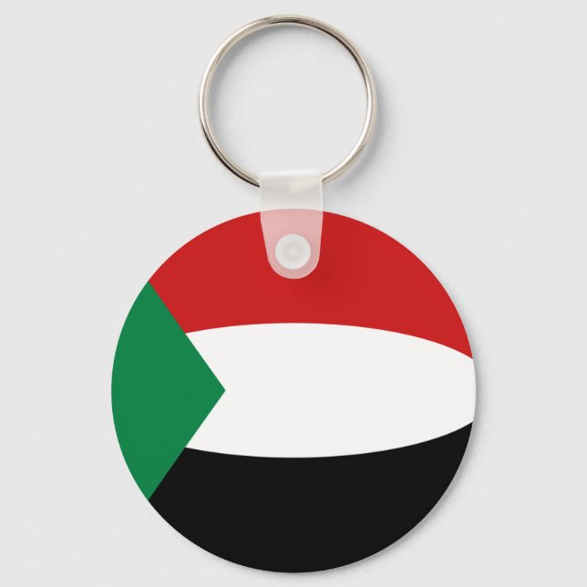 Sudan Fisheye Flagga Nyckelring (Framsida)