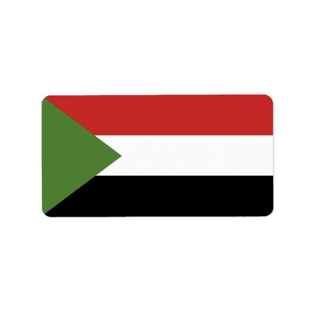 Sudan flagga adressetikett (Framsidan)
