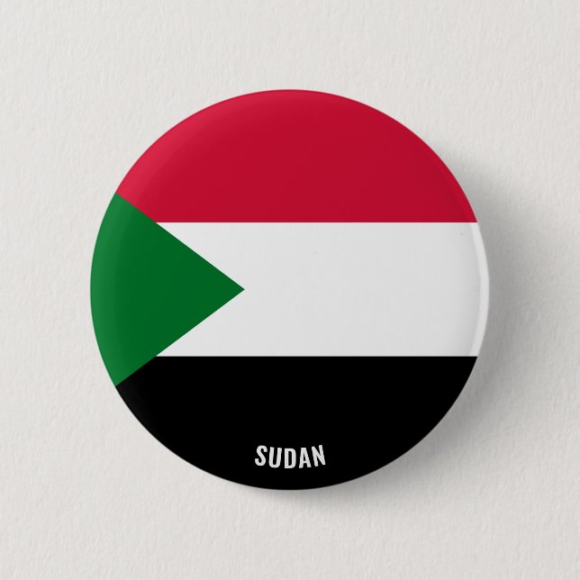 Sudan Flagga Charming Patriotic Button Knapp (Framsida)