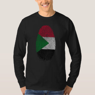 Sudan Flagga Fingeravtryck Det är i mitt DNA Prese T Shirt
