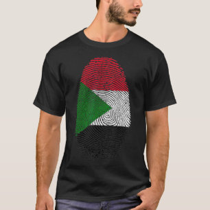 Sudan Flagga Fingerprint Det finns i min DNA-gåva T Shirt