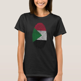 Sudan Flagga Fingerprint Det finns i min DNA-gåva T Shirt