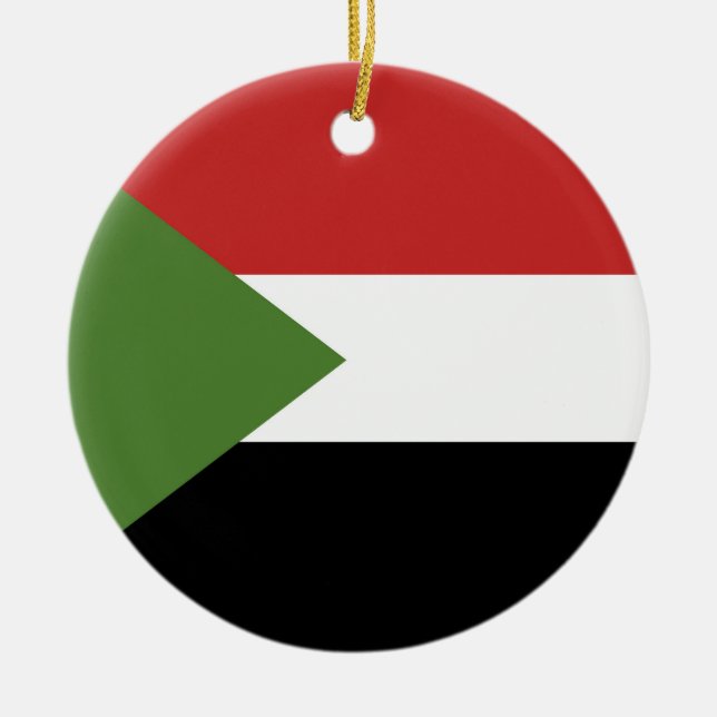 Sudan flagga julgransprydnad keramik (Framsidan)