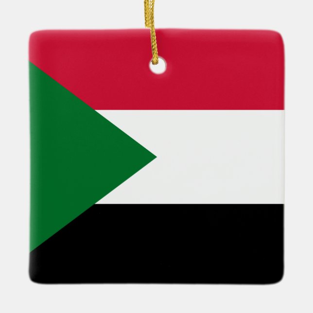 Sudan Flagga Julgransprydnad Keramik (Framsida)