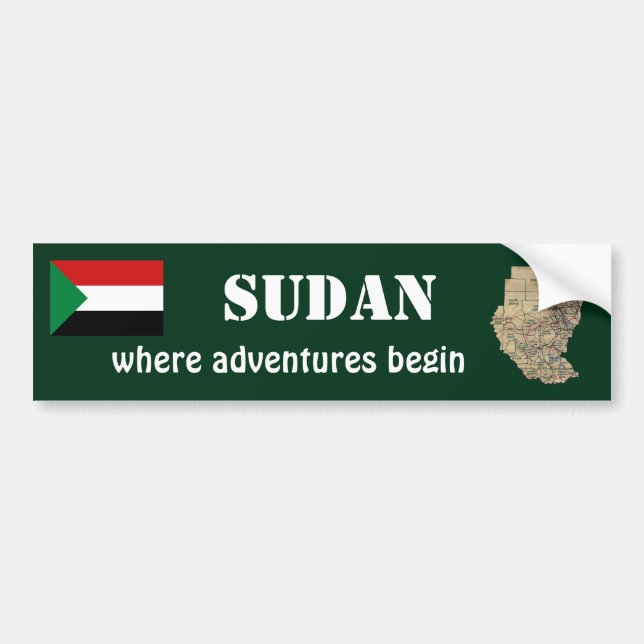 Sudan flagga + kart dekal (Framsidan)