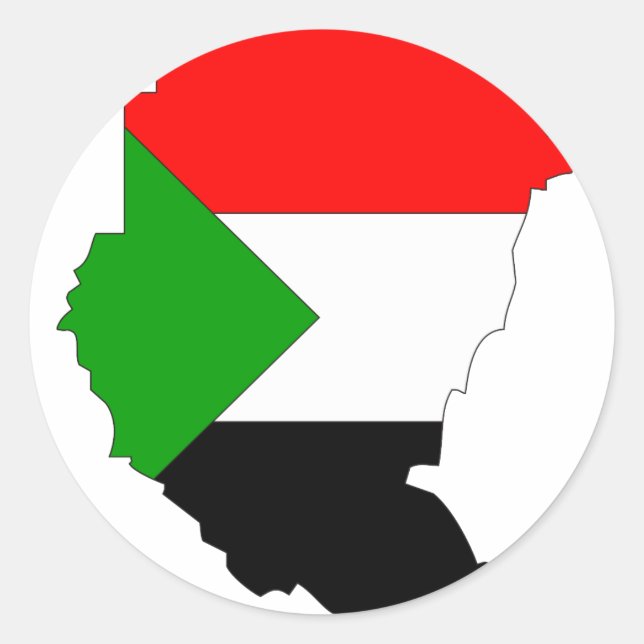 Sudan flagga karta runt klistermärke (Framsida)