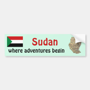Sudan flagga + Kartabildekal Bildekal