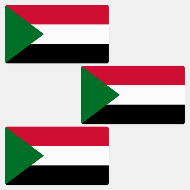 Sudan flagga klistermärke (Grupp)