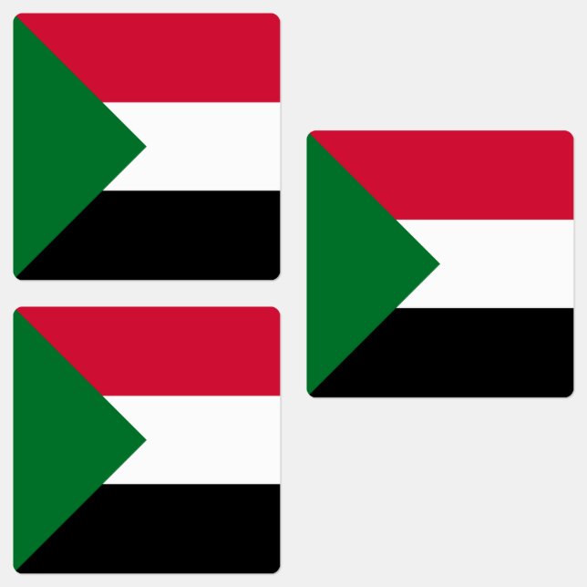 Sudan flagga klistermärke (Grupp)