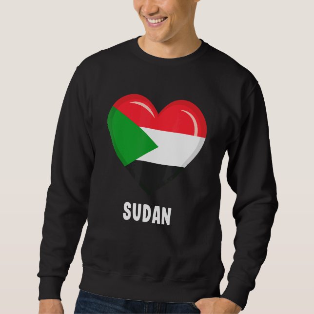 Sudan Flagga Lång Ärmad Tröja (Framsida)