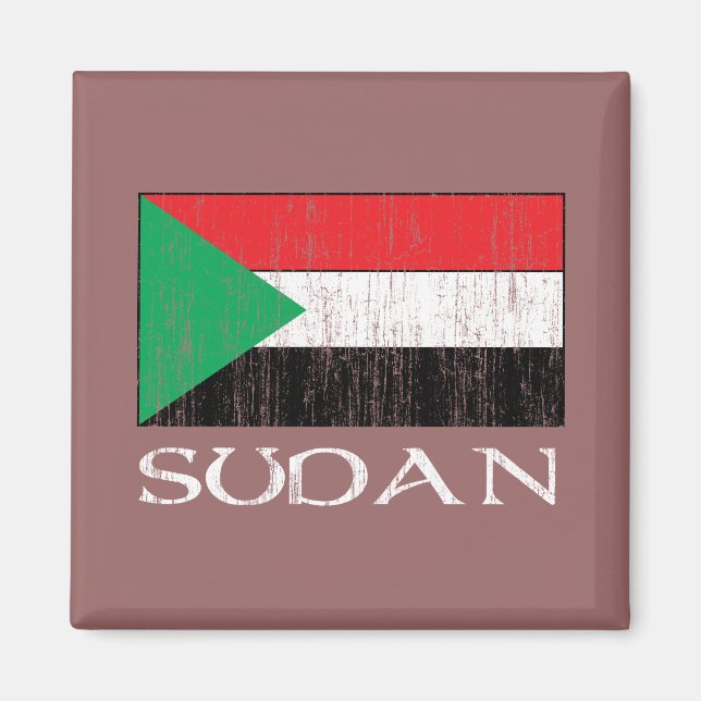 Sudan Flagga Magnet (Framsidan)