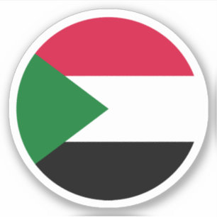 Sudan Flagga Rund Klistermärke Klistermärken