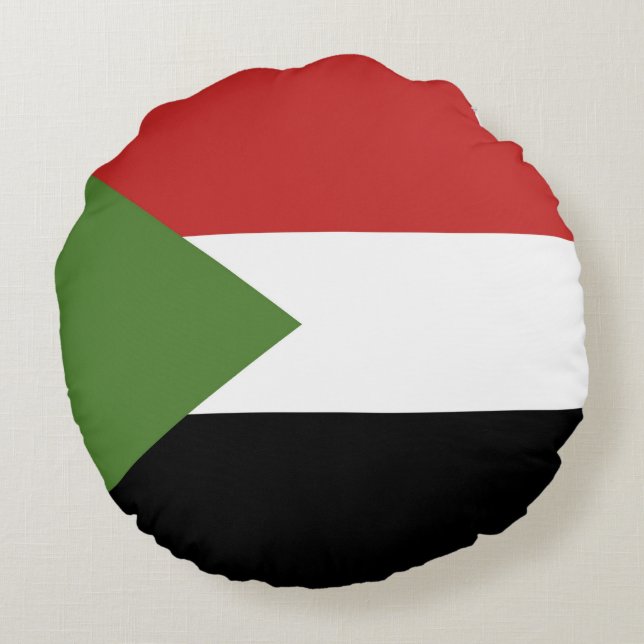 Sudan flagga rund kudde (Baksidan)