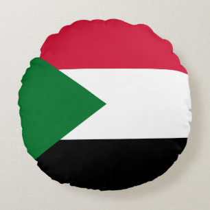 Sudan Flagga Rund Kudde