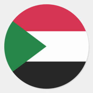 Sudan Flagga Runt Klistermärke