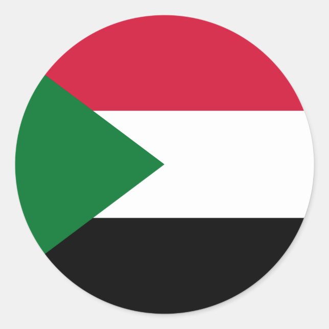 Sudan Flagga Runt Klistermärke (Framsida)