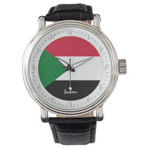 Sudan Flagga & Sudan mode, Arabiska nr/design Armbandsur