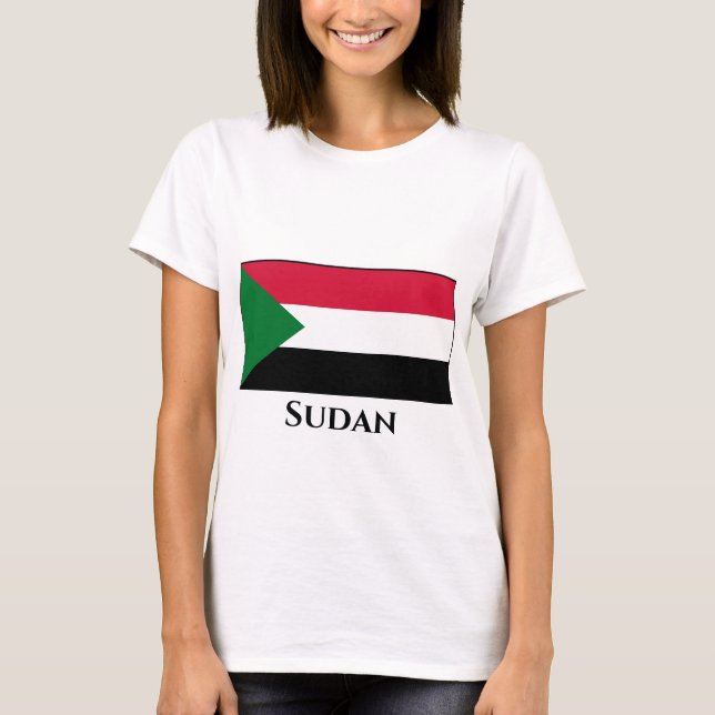 Sudan Flagga T Shirt (Framsida)