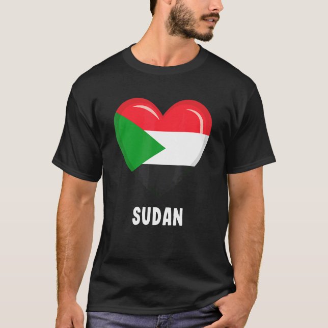 Sudan Flagga T Shirt (Framsida)