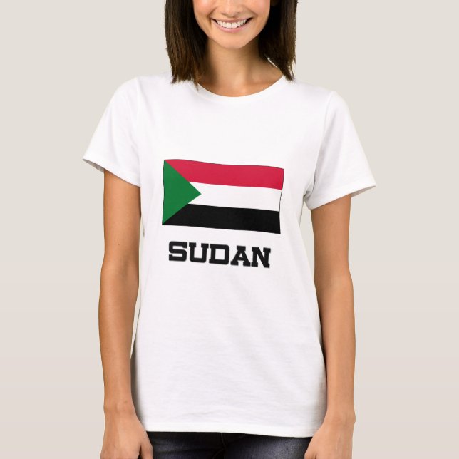 Sudan Flagga T Shirt (Framsida)