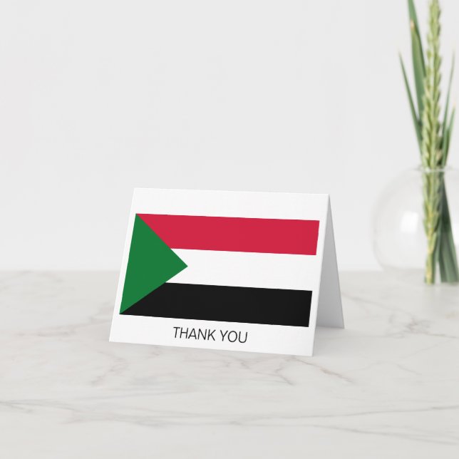 Sudan flagga tack kort (Framsida)