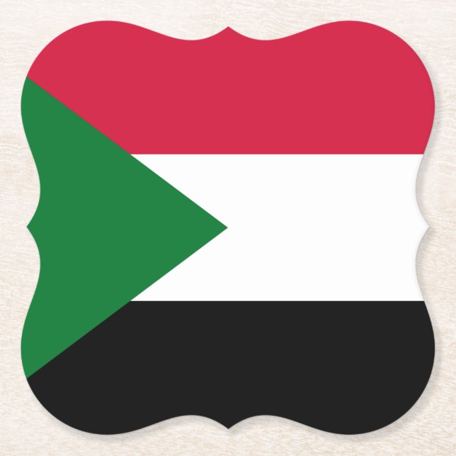 Sudan Flagga Underlägg Papper (Framsida)