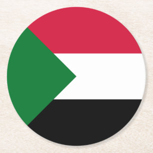Sudan flagga underlägg papper rund