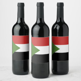 Sudan flagga vinflaska etikett