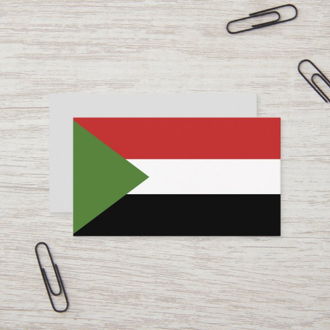 Sudan flagga visitkort (Fram/Back In Situ)