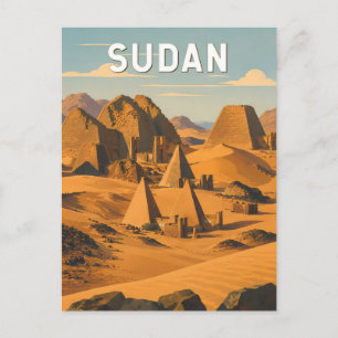 Sudan Illustration Resa Konst Vintage Vykort