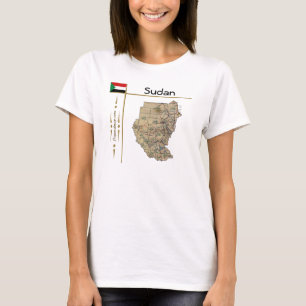 Sudan Kart + Flagga + Titel T-Shirt