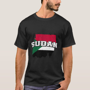 Sudan Karta och Flagga Souvenir Sudanesiska T Shirt