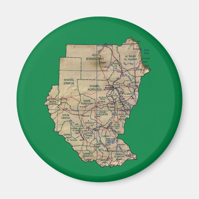 Sudan Kartmagnet Magnet (Framsidan)