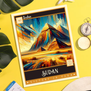 Sudan Måla Vintage Vykort
