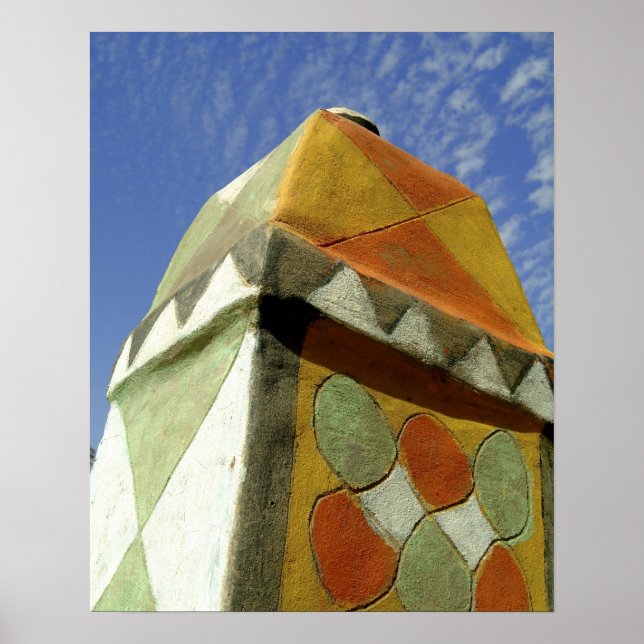 Sudan, Nordsjön (Nubia), dekorerat tak Poster (Framsidan)