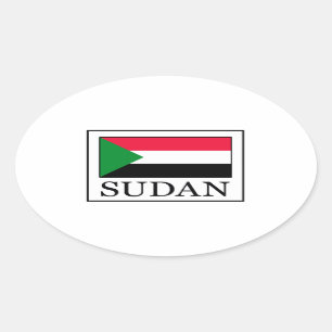 Sudan Ovalt Klistermärke