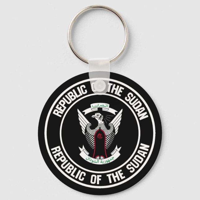 Sudan Round Emblem Nyckelring (Framsida)